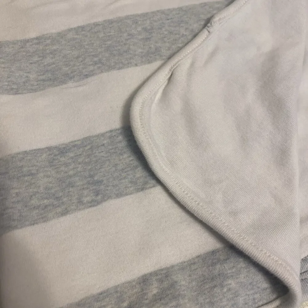 Baby Gap Reversible Blanket Blue White Stripe Cotton Baby Infant Soft Comforter